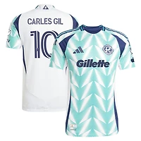 Men's adidas Carles Gil White New England Revolution 2025 Eastern Pine x Flag of Authentic Player Jersey