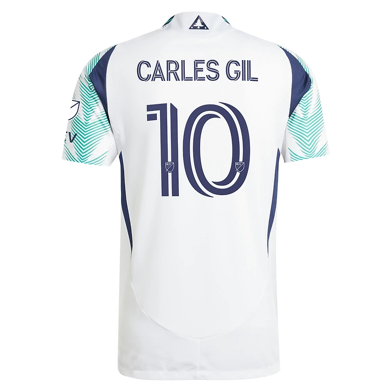 Men's adidas Carles Gil White New England Revolution 2025 Eastern Pine x Flag of Authentic Player Jersey