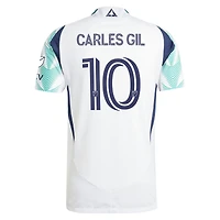 Men's adidas Carles Gil White New England Revolution 2025 Eastern Pine x Flag of Authentic Player Jersey