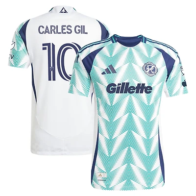 Men's adidas Carles Gil White New England Revolution 2025 Eastern Pine x Flag of Authentic Player Jersey