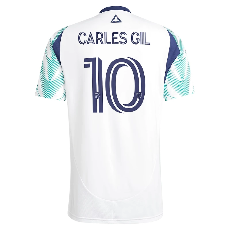 Men's adidas Carles Gil White New England Revolution 2025 Eastern Pine x Flag of Replica Player Jersey