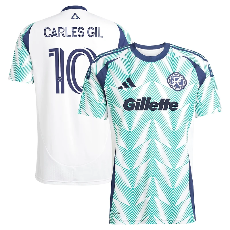 Men's adidas Carles Gil White New England Revolution 2025 Eastern Pine x Flag of Replica Player Jersey