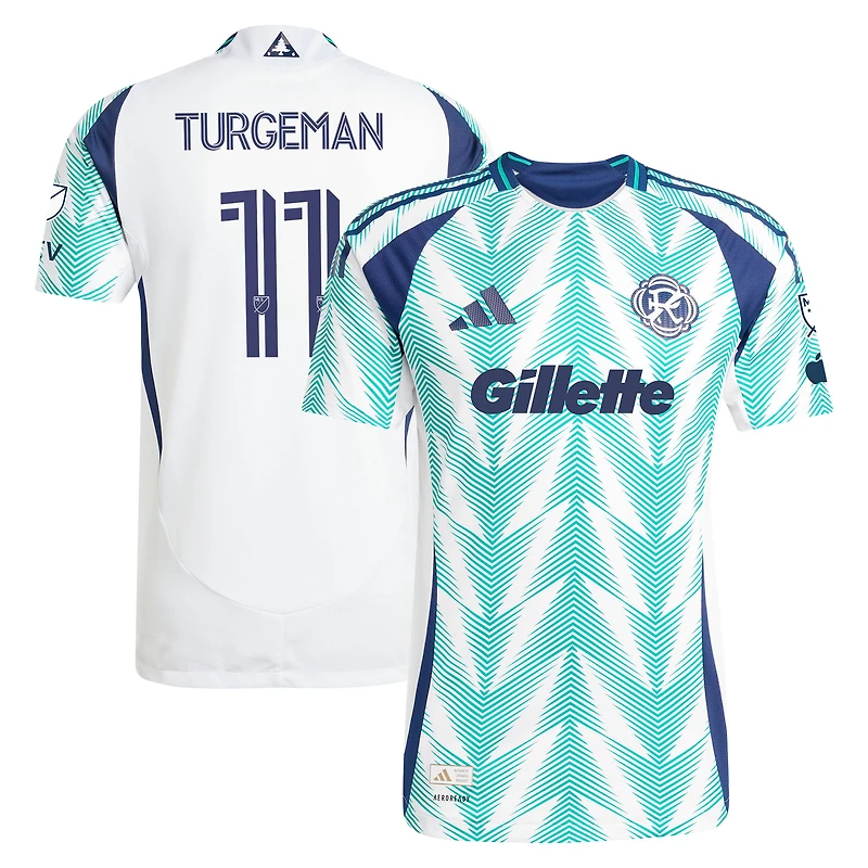 Men's adidas Dor Turgeman White New England Revolution 2025 Eastern Pine x Flag of On-Field Authentic Jersey