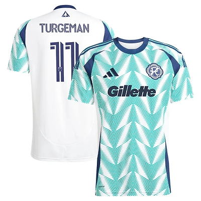 Maillot réplique adidas Dor Turgeman blanc New England Revolution 2025 Eastern White Pine X Drapeau de la Nouvelle-Angleterre pour homme