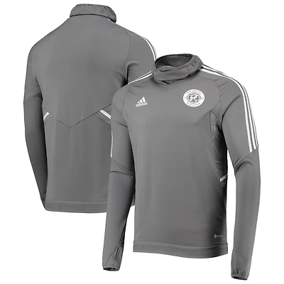 Haut d'échauffement raglan adidas New England Revolution AEROREADY gris/blanc pour homme