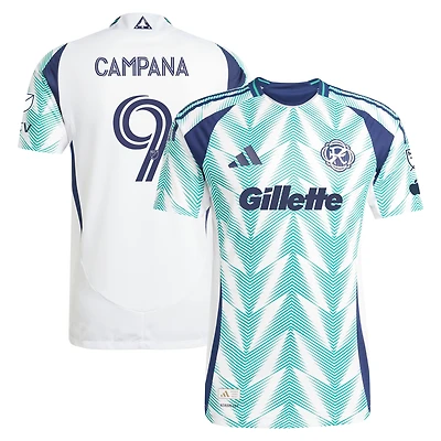 Men's adidas Leonardo Campana White New England Revolution 2025 Eastern Pine x Flag of Authentic Player Jersey