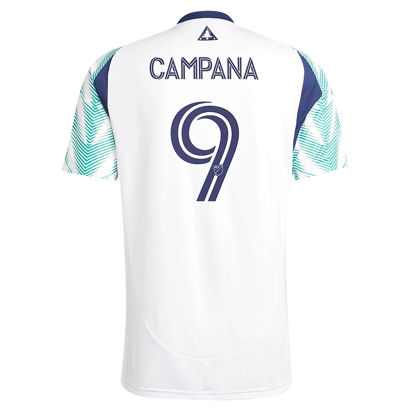 Men's adidas Leonardo Campana White New England Revolution 2025 Eastern Pine x Flag of Replica Player Jersey