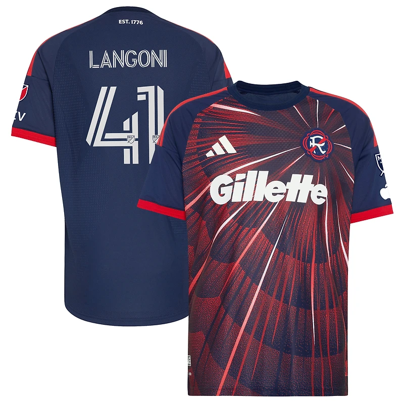 Men's adidas Luca Langoni Blue New England Revolution 2026 Independence Day On-Field Authentic Jersey