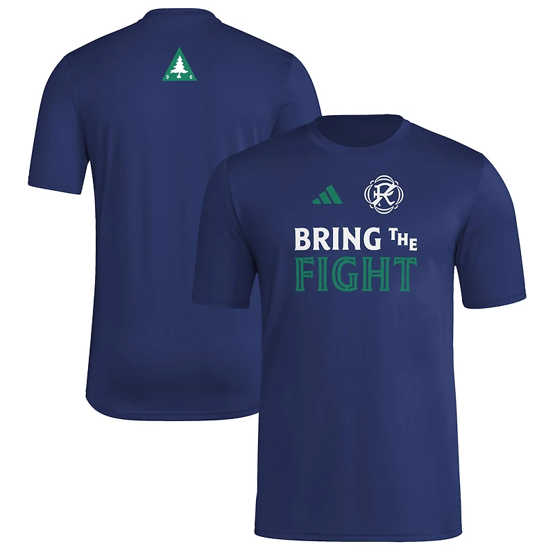 T-shirt adidas New England Revolution 2025 bleu marine pour homme avec hameçon AEROREADY