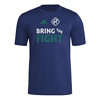 T-shirt adidas New England Revolution 2025 bleu marine pour homme avec hameçon AEROREADY