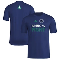 T-shirt adidas New England Revolution 2025 bleu marine pour homme avec hameçon AEROREADY