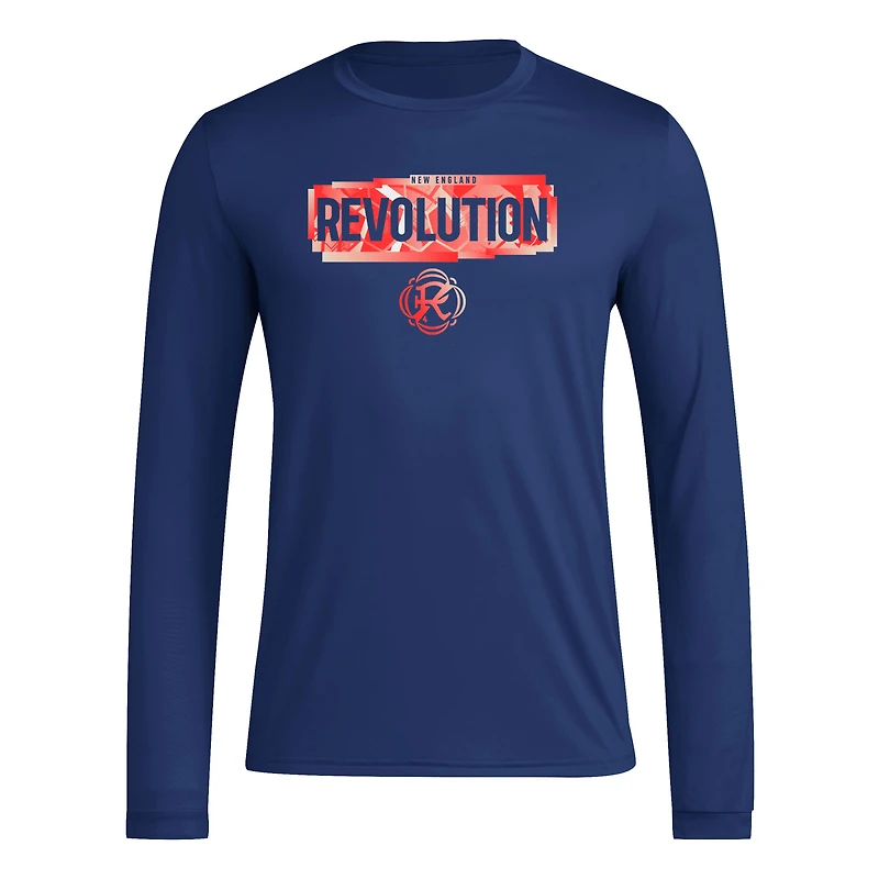 T-shirt à manches longues adidas New England Revolution Local Pop AEROREADY pour hommes, bleu marine