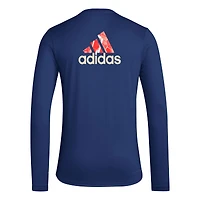 T-shirt à manches longues adidas New England Revolution Local Pop AEROREADY pour hommes, bleu marine