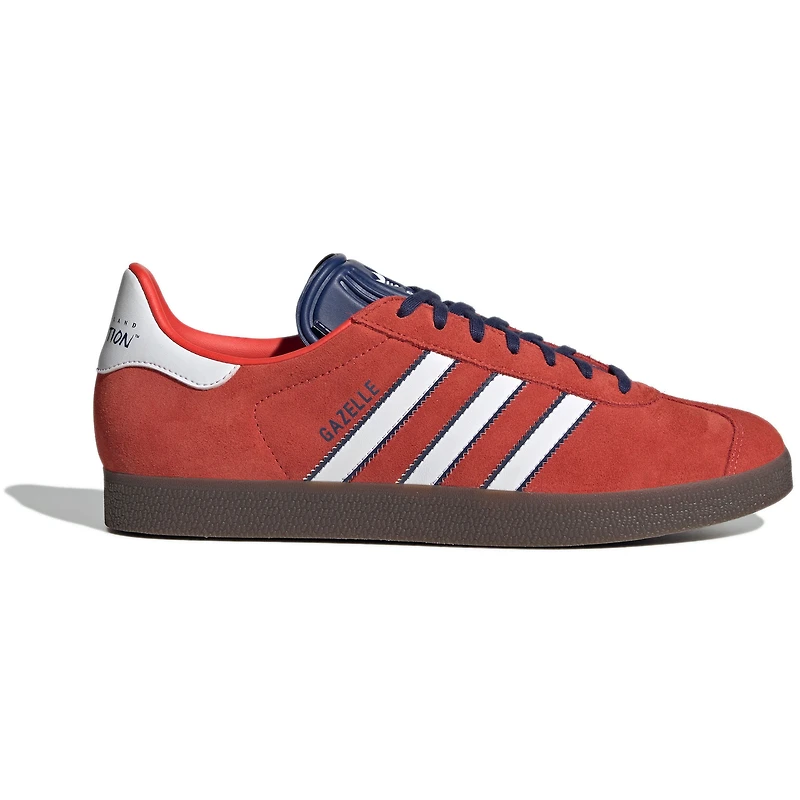 Chaussures adidas Gazelle New England Revolution 2025 pour homme, rouge/blanc, avec crochet en jersey, troisième