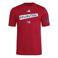 T-shirt adidas rouge New England Revolution 2025 Archive Collection pour homme