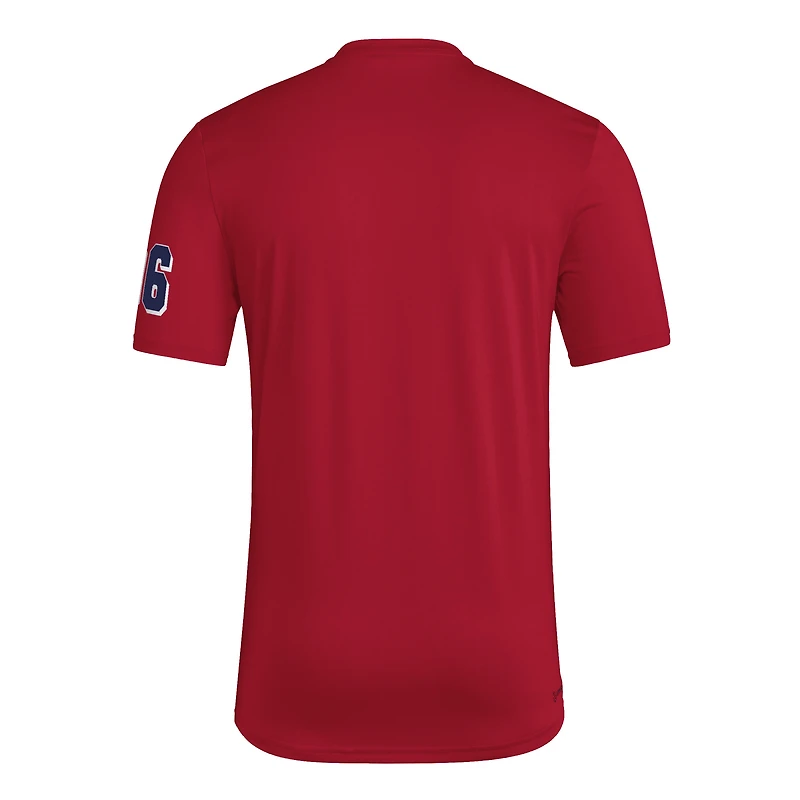 T-shirt adidas rouge New England Revolution 2025 Archive Collection pour homme