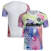 Haut d'avant-match adidas New England Revolution 2025 Pride blanc pour homme