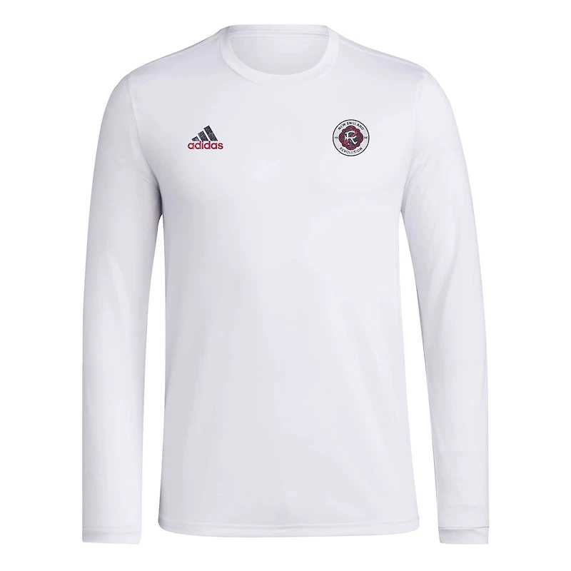 Men's adidas White New England Revolution Local Stoic Long Sleeve T-Shirt