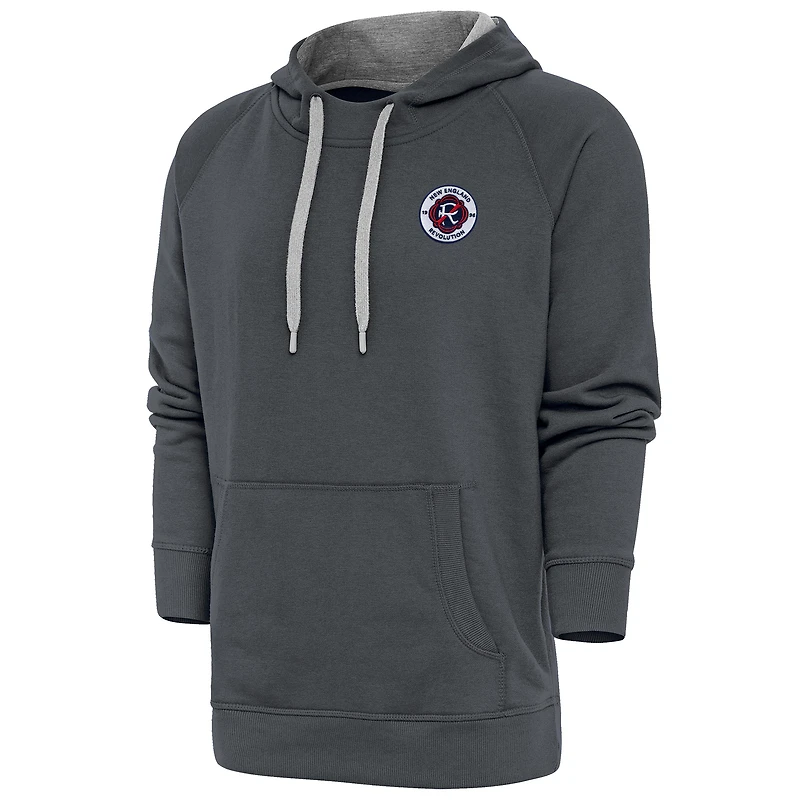 Sweat à capuche Antigua Charcoal New England Revolution pour homme avec logo Victory