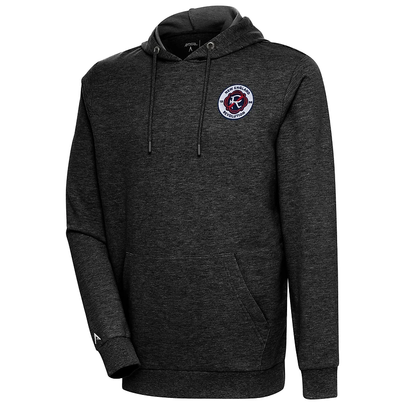 Sweat à capuche logo New England Revolution noir chiné Antigua pour homme