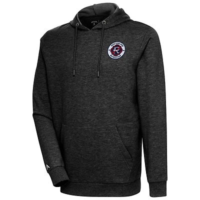 Sweat à capuche logo New England Revolution noir chiné Antigua pour homme