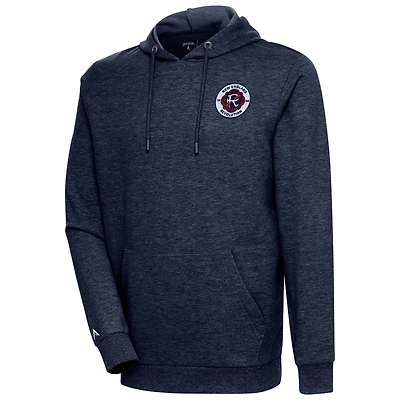 Sweat à capuche logo New England Revolution bleu marine chiné Antigua pour homme