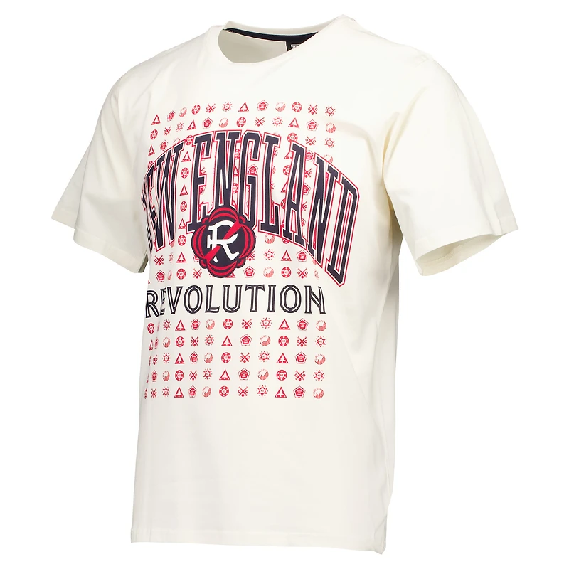 T-shirt décontracté épais crème New England Revolution des années 90 pour hommes