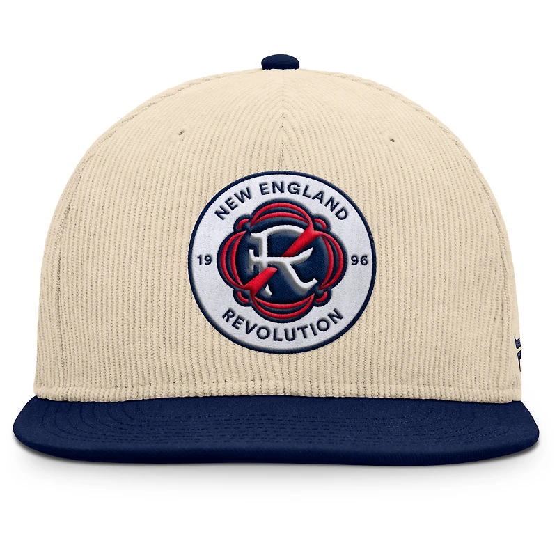Casquette snapback en velours côtelé Tempo New England Revolution crème Fanatics pour homme