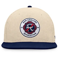 Casquette snapback en velours côtelé Tempo New England Revolution crème Fanatics pour homme
