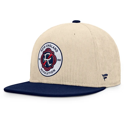 Casquette snapback en velours côtelé Tempo New England Revolution crème Fanatics pour homme