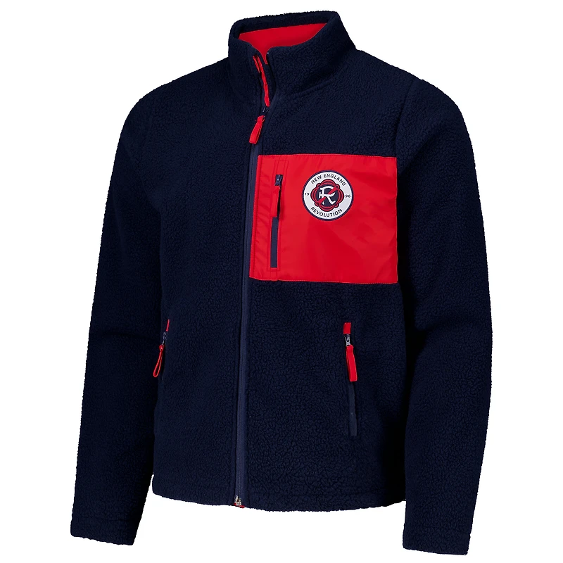 Veste zippée intégrale bleu marine New England Revolution Pile pour homme