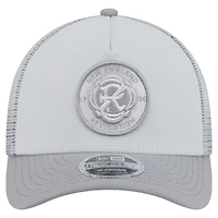 Men's New Era Gray New England Revolution Color Pack 9FORTY M-Crown A-Frame Adjustable Trucker Hat