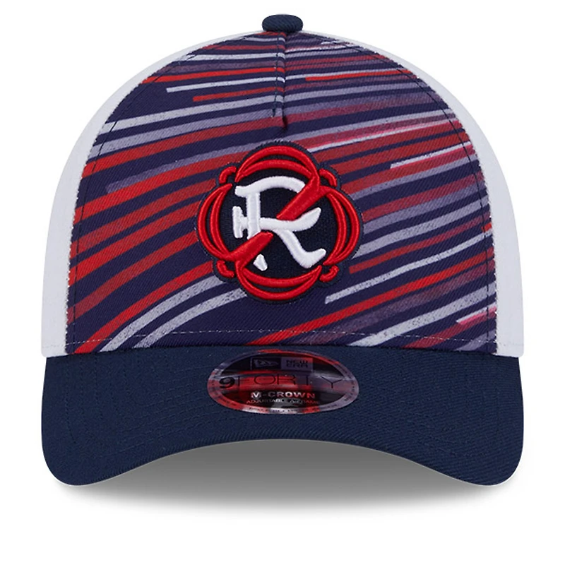 Men's New Era  Navy/White New England Revolution 2025 Jersey Hook 9FORTY M-Crown Adjustable Hat