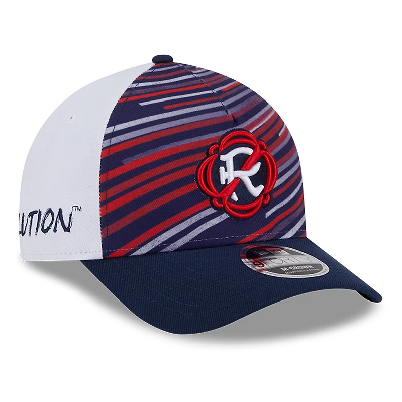 Men's New Era  Navy/White New England Revolution 2025 Jersey Hook 9FORTY M-Crown Adjustable Hat