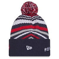 Bonnet en tricot à revers et pompon New Era bleu marine New England Revolution 2025 pour homme