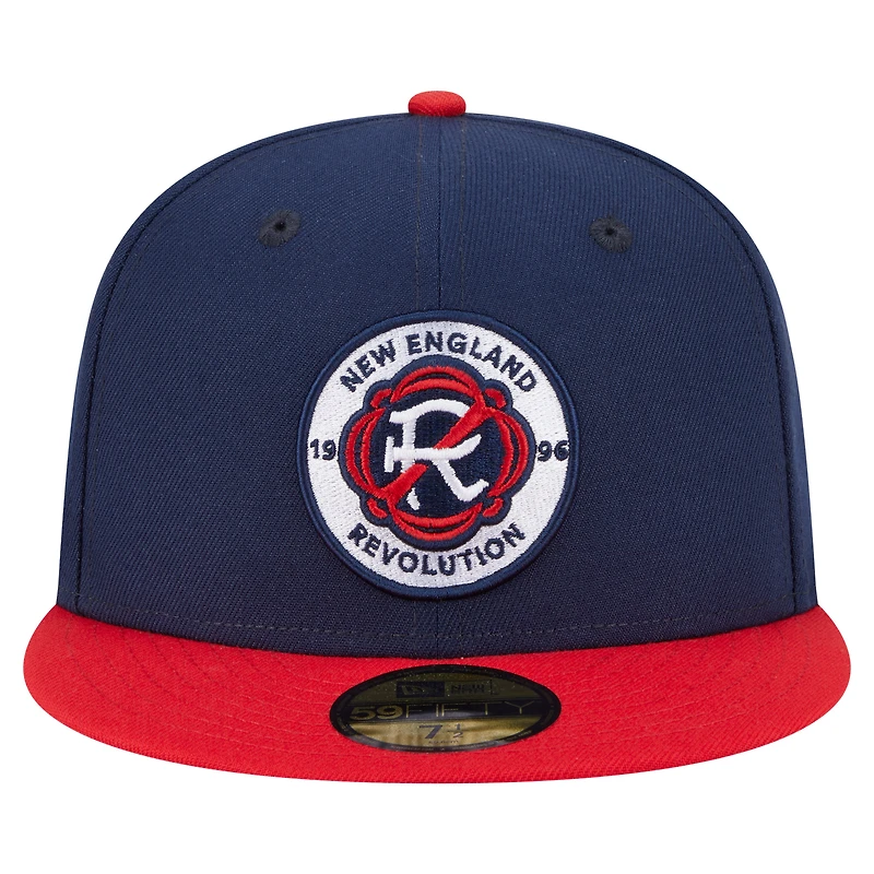 Casquette ajustée New Era England Revolution 2025 Kickoff 59FIFTY pour homme bleu marine