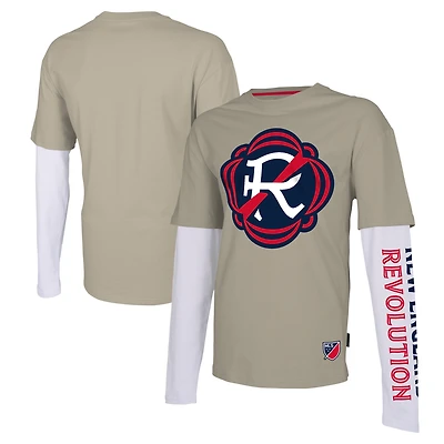 T-shirt à manches longues Stadium Essentials pour hommes, beige, New England Revolution Status