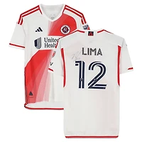 Maillot adidas blanc dédicacé par Nick Lima des New England Revolution, numéro 12, utilisé lors du match de la saison 2024 de la MLS - Taille M