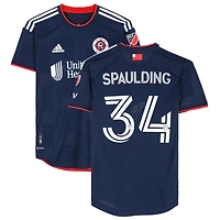 Maillot bleu marine dédicacé #34 de Ryan Spaulding New England Revolution pour la saison 2023 de la MLS
