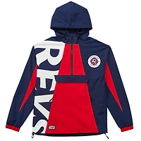 Unisex Live Breathe Futbol Navy New England Revolution Tekker Half-Zip Anorak Jacket