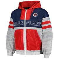 Veste unisexe The Wild Collective bleu marine/gris New England Revolution Track entièrement zippée