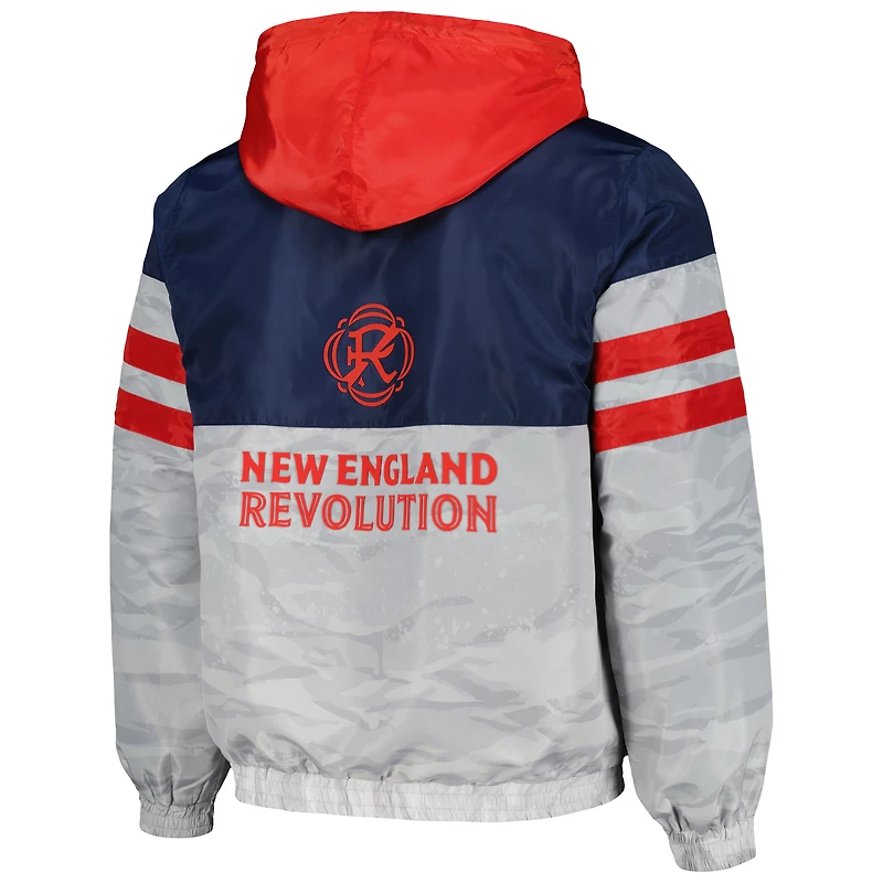 Veste unisexe The Wild Collective bleu marine/gris New England Revolution Track entièrement zippée