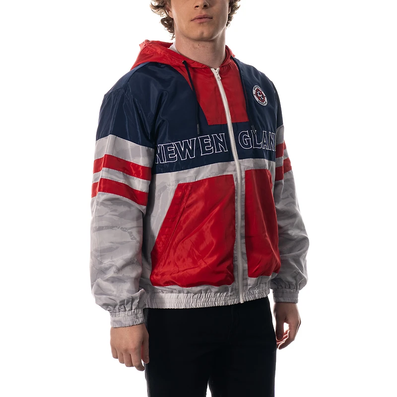 Veste unisexe The Wild Collective bleu marine/gris New England Revolution Track entièrement zippée