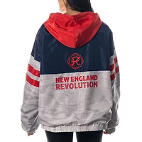 Veste unisexe The Wild Collective bleu marine/gris New England Revolution Track entièrement zippée