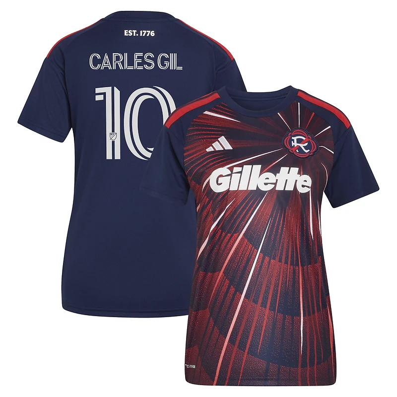 Women's adidas Carles Gil Blue New England Revolution 2026 Independence Day Replica Jersey