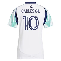 Women's adidas Carles Gil White New England Revolution 2025 Eastern Pine x Flag of Replica Player Jersey