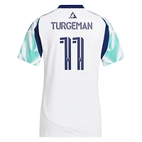 Maillot réplique adidas Dor Turgeman blanc New England Revolution 2025 Eastern White Pine X Drapeau de la Nouvelle-Angleterre pour femme