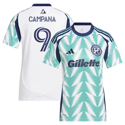 Women's adidas Leonardo Campana White New England Revolution 2025 Eastern Pine x Flag of Replica Player Jersey