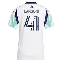 Maillot réplique de joueur adidas Luca Langoni blanc New England Revolution 2025 Eastern White Pine x Flag of pour femme