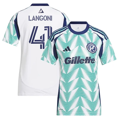 Maillot réplique de joueur adidas Luca Langoni blanc New England Revolution 2025 Eastern White Pine x Flag of pour femme